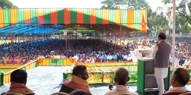 উপ-নির্বাচন: বঙাইগাঁও আৰু চিদলী সমষ্টিত বিশাল জনসভা মুখ্যমন্ত্ৰীৰ