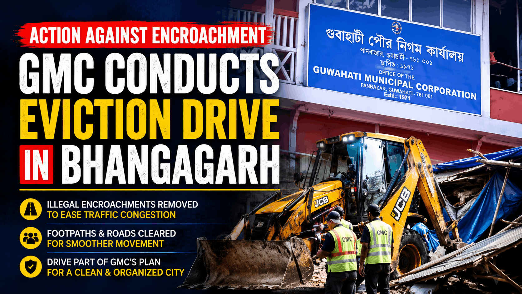 GMC Conducts Eviction Drive in Bhangagarh to Ease Traffic Congestion