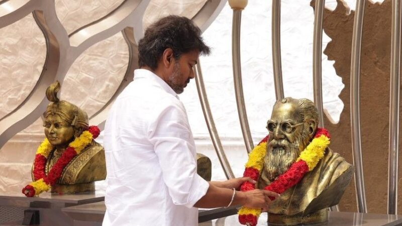 TVK Legislators Elect Joseph Vijay as Leader, Pay Tribute to Annadurai