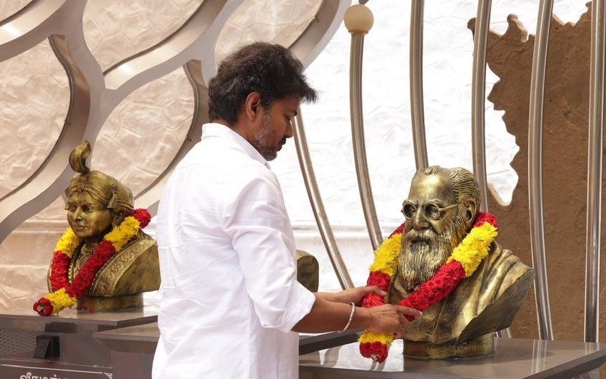TVK Legislators Elect Joseph Vijay as Leader, Pay Tribute to Annadurai