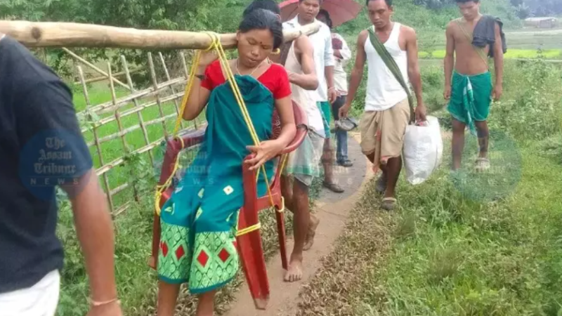Garbhanga Villagers Carry Pregnant Woman for Kilometres as Road and Ambulance Fail Them