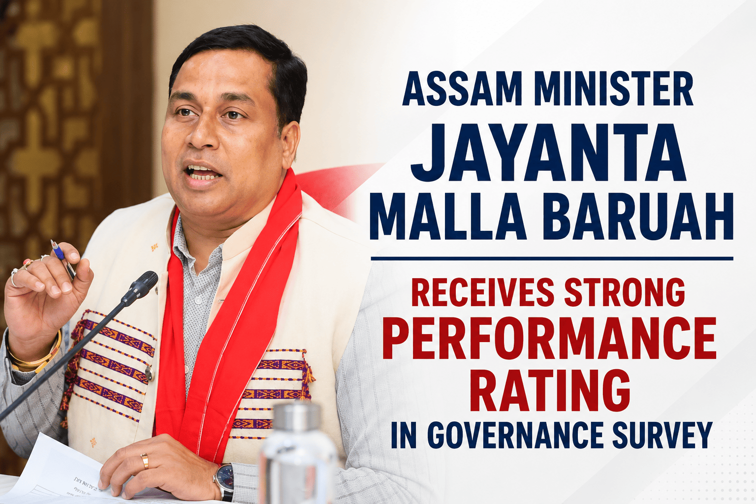 Assam Minister Jayanta Malla Baruah Receives Strong Performance Rating in Governance Survey