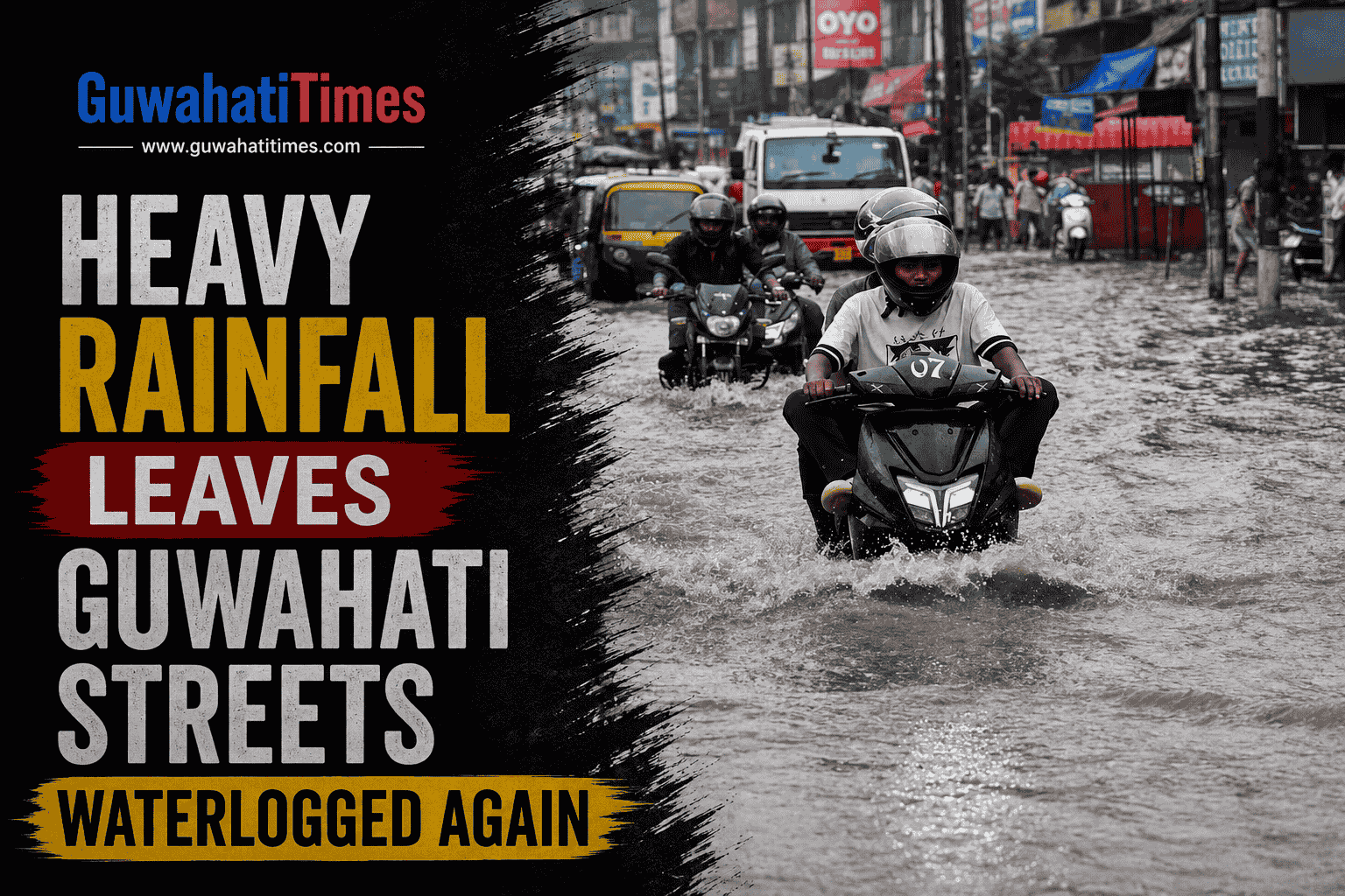 Heavy Rainfall Leaves Guwahati Streets Waterlogged Again