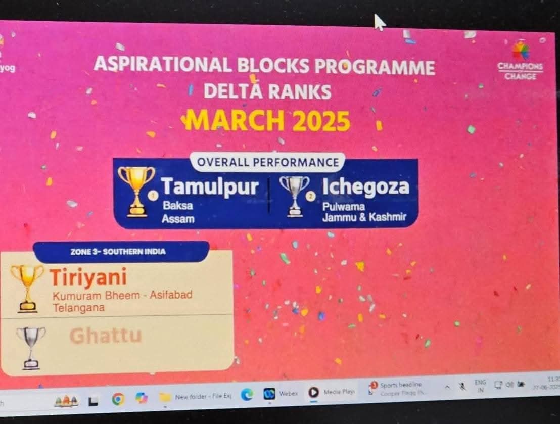 Tamulpur Secures Top Rank in NITI Aayog’s Aspirational Blocks Programme for March 2025