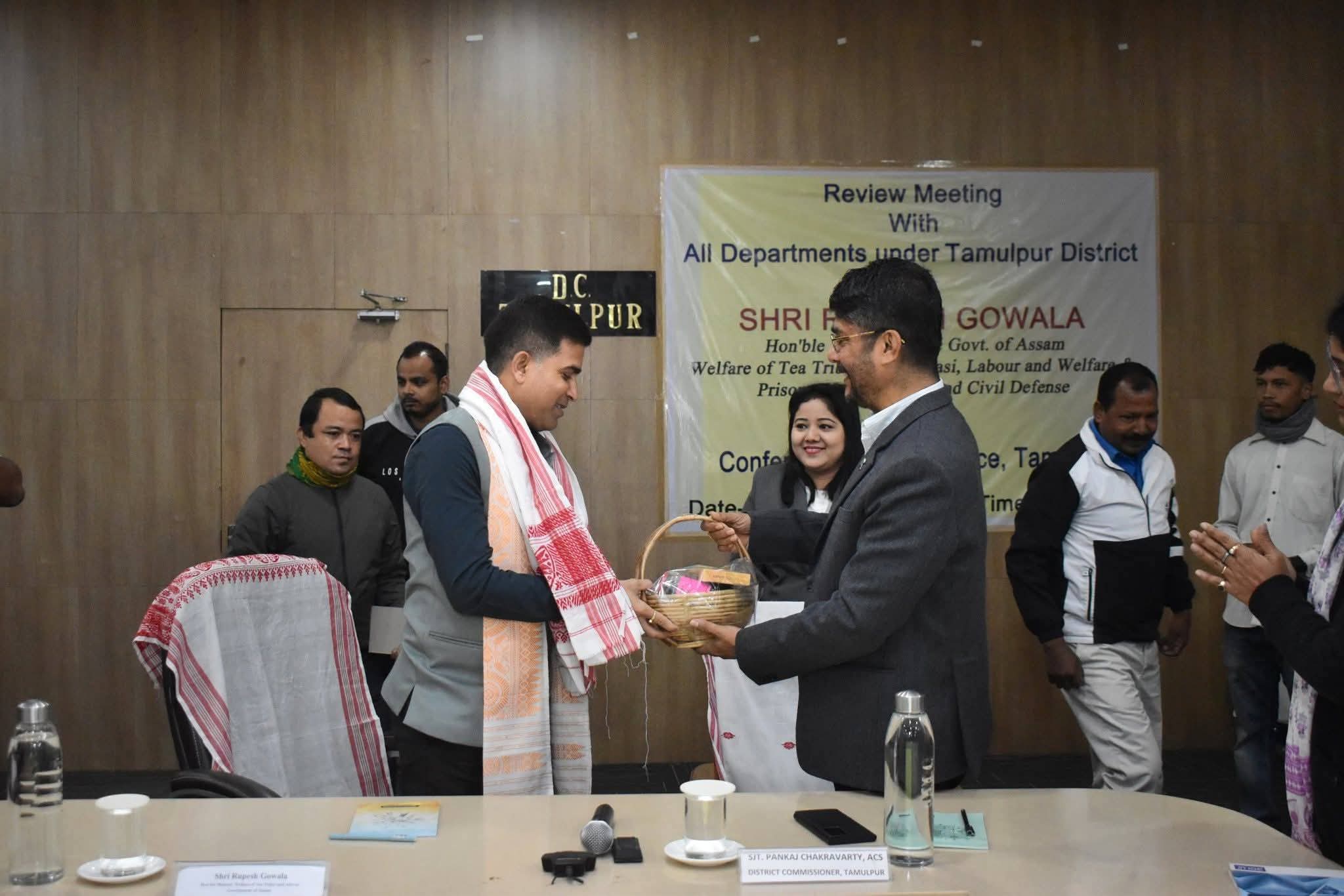 Minister Rupesh Gowala Chairs District-Level Review Meeting in Tamulpur