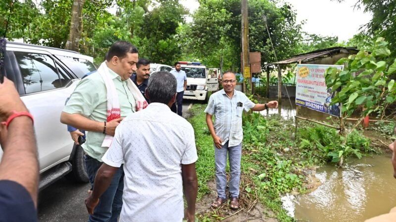 Floodwaters Breach Embankments in Gohpur; Minister Jayanta Mallabaruah Inspects Affected Areas