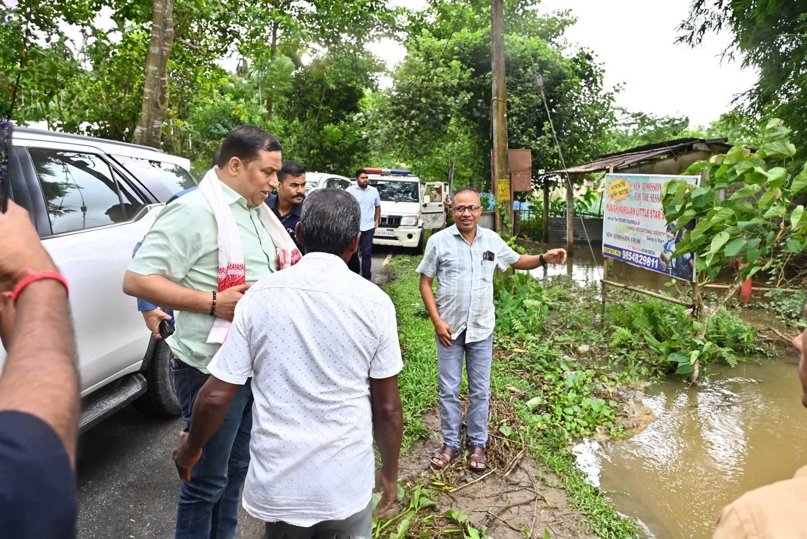 Floodwaters Breach Embankments in Gohpur; Minister Jayanta Mallabaruah Inspects Affected Areas