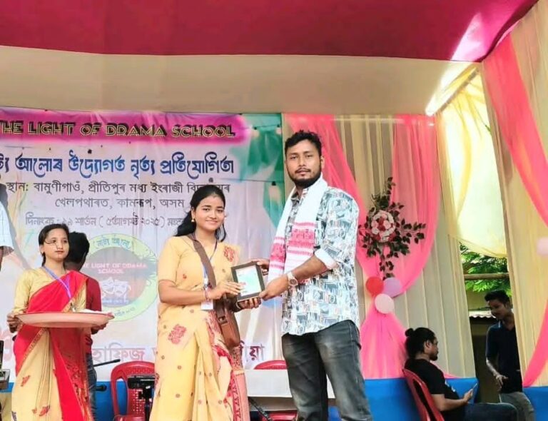 Cultural programme organised by The Light of Drama School at Bamunigaon