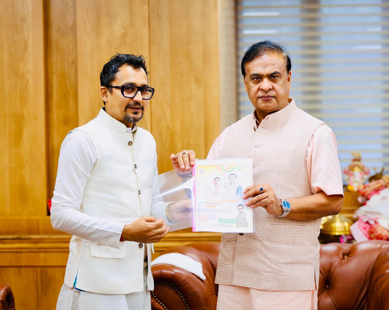 BJP Professionals’ Cell Chief Gaurav Somani Meets Assam CM; Pledges to Induct 3,000 Professionals into Party Fold