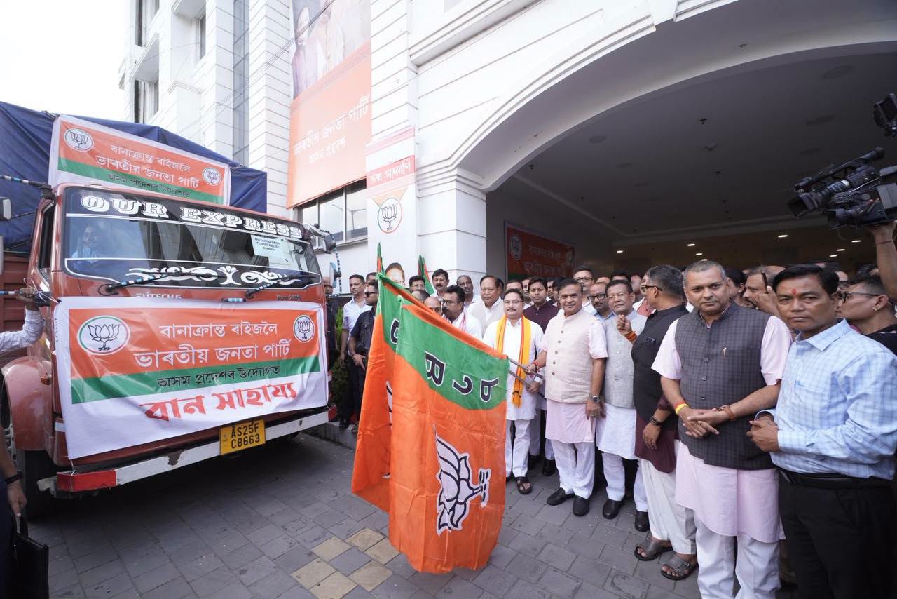 BJP Assam Dispatches Rs 16 Crore Worth of Flood Relief Materials to Upper Assam