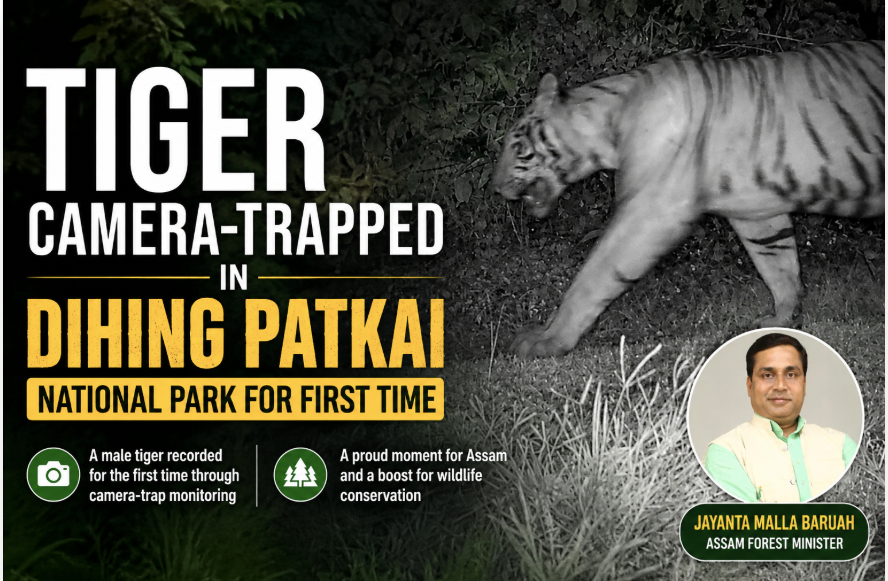 Tiger Camera-Trapped in Dihing Patkai National Park for First Time