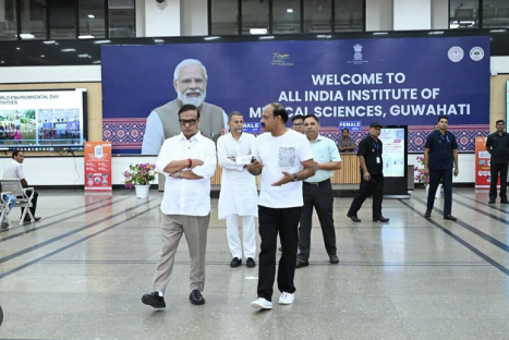 CM Reviews AIIMS Guwahati, 20,000-Seater Stadium and Amingaon Parking Project