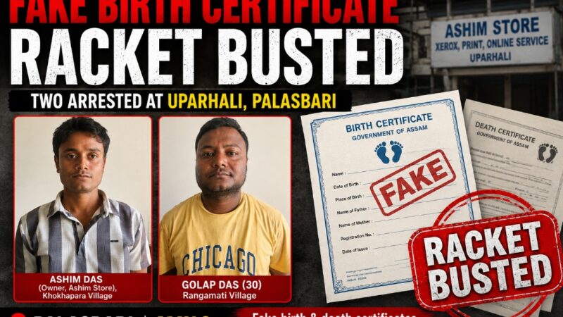 Fake birth certificate racket busted at Uparhali, two arrested