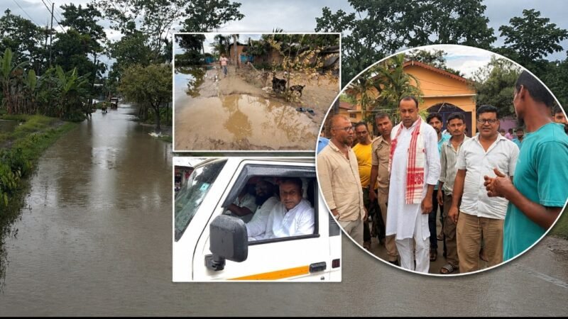 ধিঙৰ লালুং গাঁৱত কৃত্ৰিম বানৰ ভয়াৱহ পৰিস্থিতি, পৰিদৰ্শন বিধায়ক মেহবুব মুক্তাৰৰ