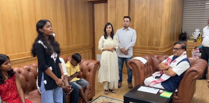 Assam CM Spends Time with Tea-Garden Community Children